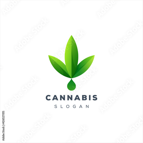 cannabis color gradient logo design