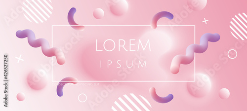 Abstract pink background with 3d soft fluid shapes. Vector template for placards, banners, flyers and presentations. EPS 10 illustration.