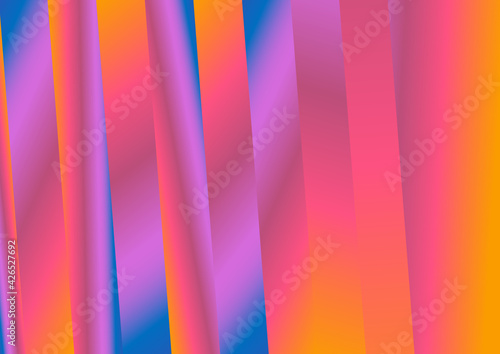 Parallel Vertical Lines Pink Blue and Orange Gradient Background Vector Image