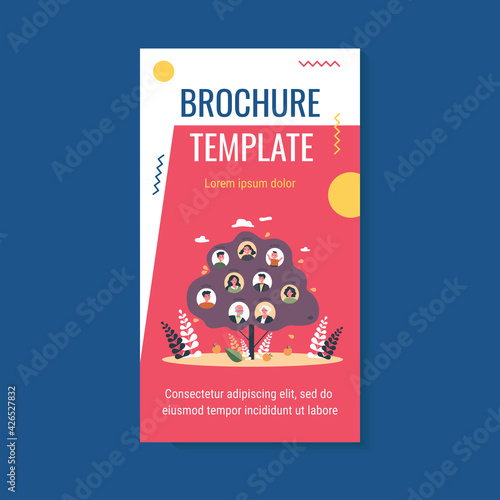 People genealogical heritage isolated flat vector illustration. Cartoon abstract relatives connection scheme in form of tree. Ancestry and family history concept