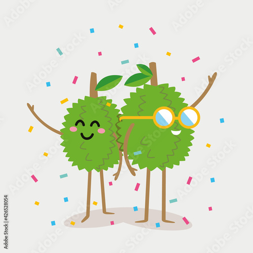 Cartoon durian, Cute Durian character