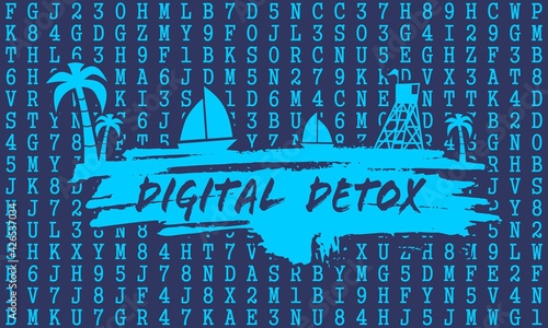 Digital detox concept illustration. Addiction of devices