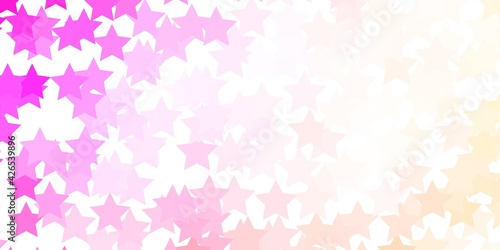 Light Pink vector template with neon stars.