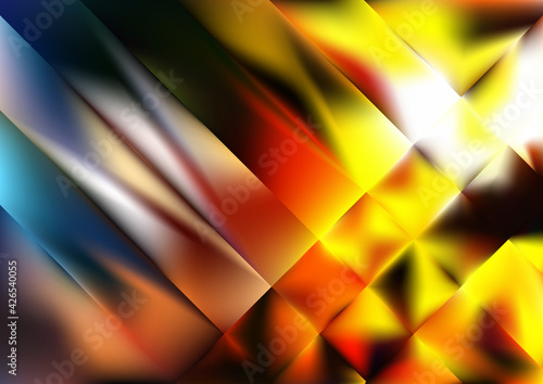 Abstract Red Yellow and Blue Shiny Diagonal Stripes Background Illustration