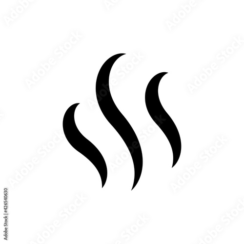 Smell icon. Cooking steam or warm aroma smell mark, steaming vapour odour symbols. moke steam silhouette icon illustration.