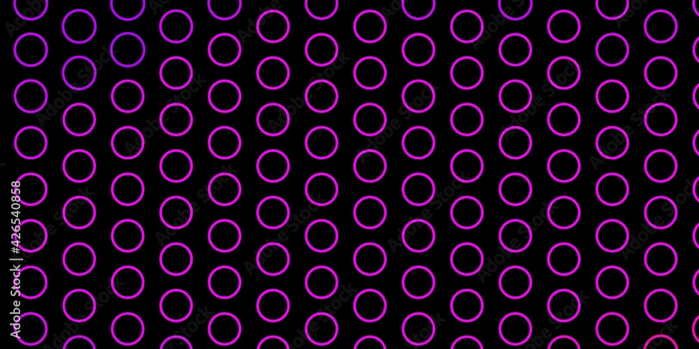 Dark Purple, Pink vector backdrop with circles.