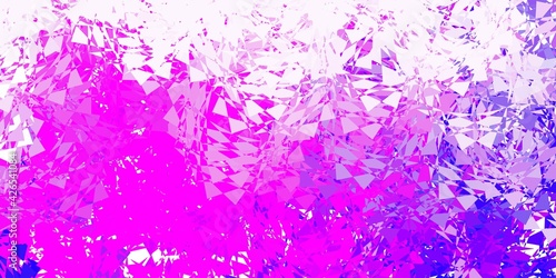 Light purple, pink vector background with triangles.