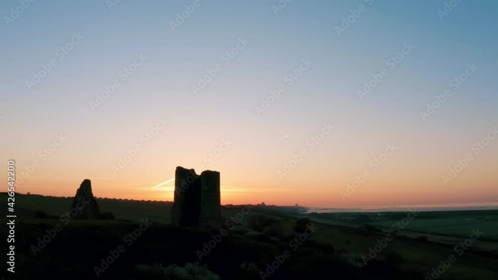 Hadleigh Castle Morning SunriseShort pan reveal hover shows ruins. Filmed with Mavic 2 Pro 4K 25fps Hadleigh Castle Morning SunriseShort pan reveal hover shows ruins. Filmed with Mavic 2 Pro 4K 25fps