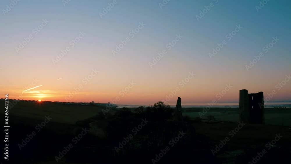 Hadleigh Castle Morning Dawn short castle pivot shows ruins. Filmed with Mavic 2 Pro 4K 25fps Hadleigh Castle Morning Dawn short castle pivot shows ruins. Filmed with Mavic 2 Pro 4K 25fps