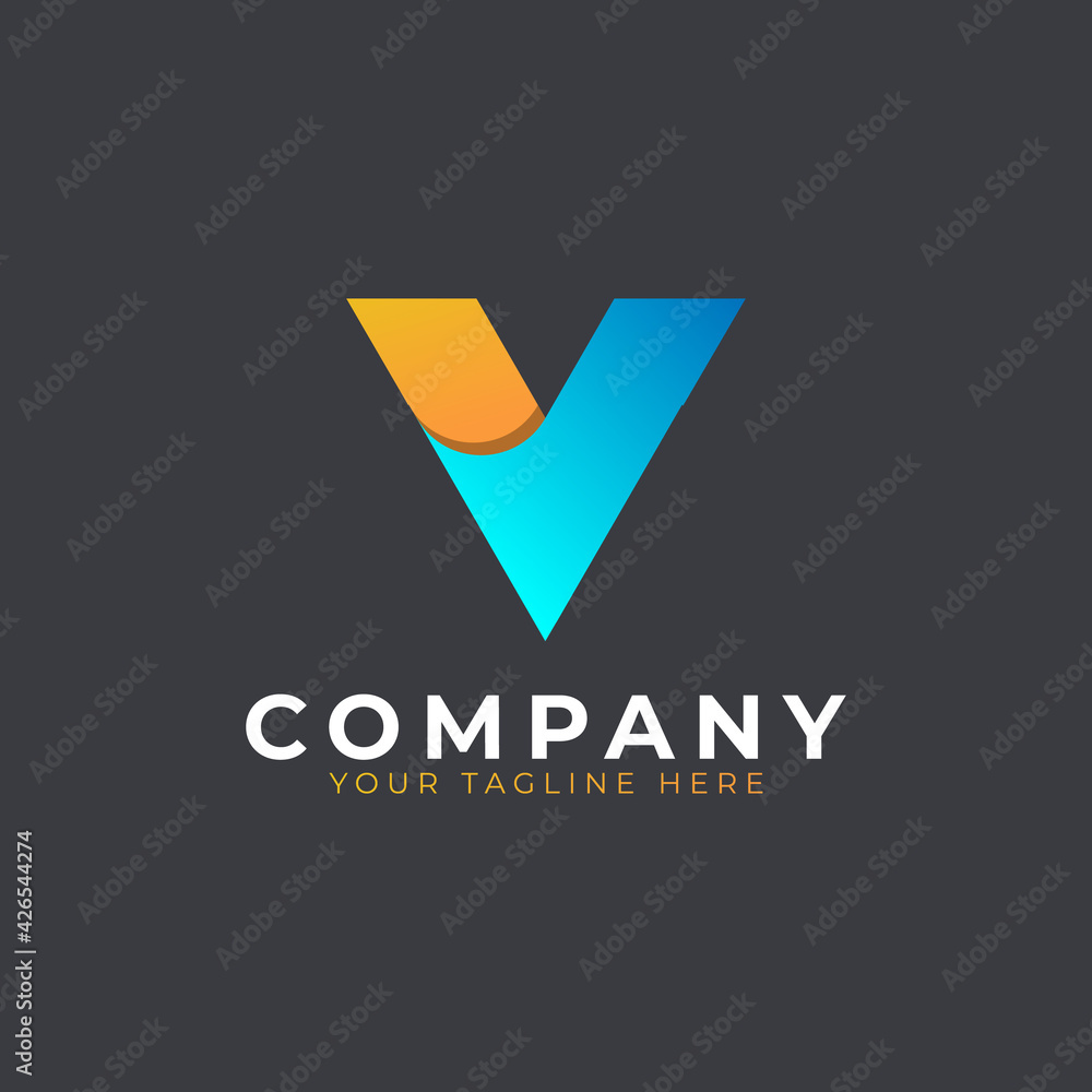 Creative Initial Letter V Logo Design. Yellow and Blue Geometric Arrow Shape. Usable for Business and Branding Logos. Flat Vector Logo Design Ideas Template Element. Eps10 Vector Creative Initial Letter V Logo Design. Yellow and Blue Geometric Arrow Shape. Usable for Business and Branding Logos. Flat Vector Logo Design Ideas Template Element. Eps10 Vector