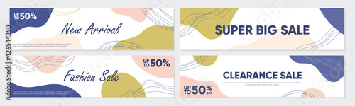 Sale banner template collection for promotion sale. Editable banner for social media post, website and internet ads. Banner advertisement for special offers set.