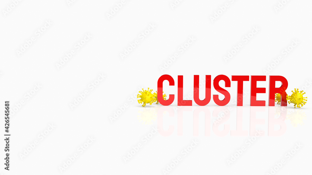 red cluster text for virus crisis concept 3d rendering red cluster text for virus crisis concept 3d rendering