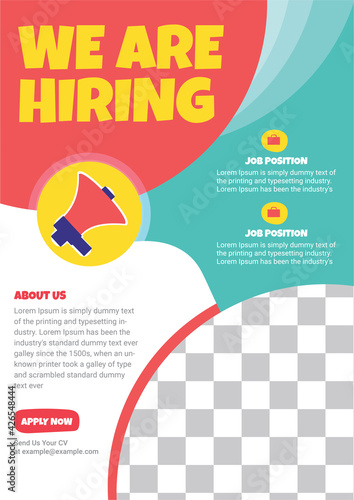 Hiring Job flyer,  Poster We are hiring Job advertisement flyer template, Vector