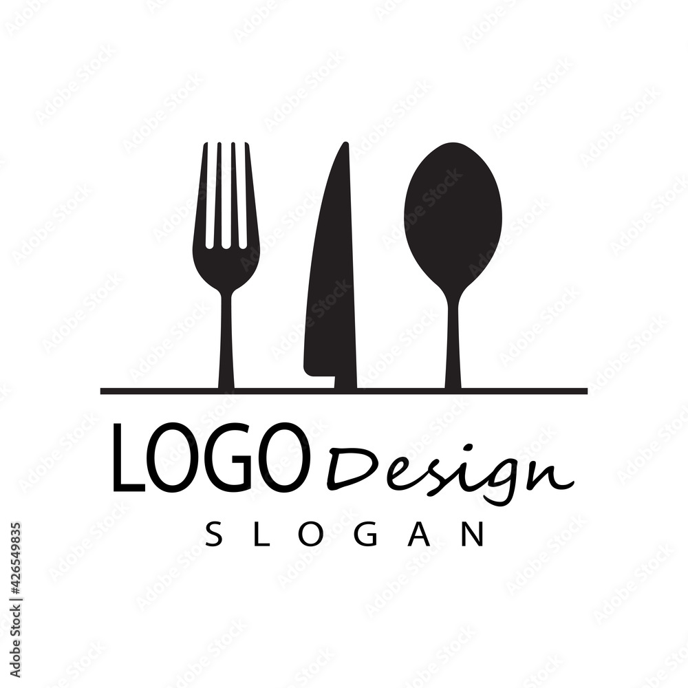 spoon and fork logo template illustration spoon and fork logo template illustration