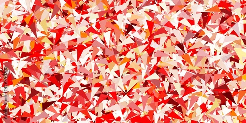 Light red, yellow vector template with triangle shapes.