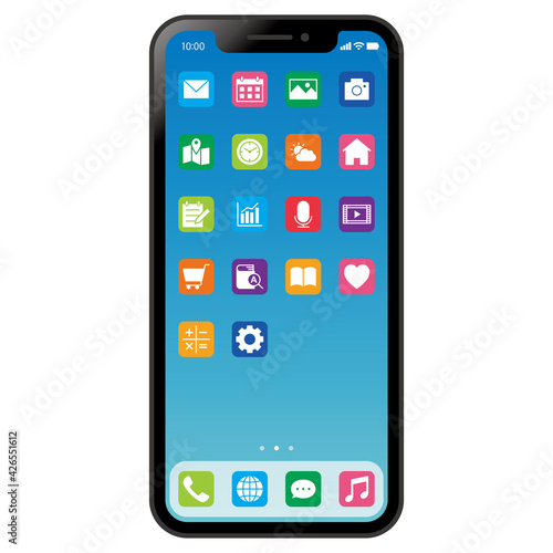 Mobile phone home screen スマホのホーム画面　アプリ