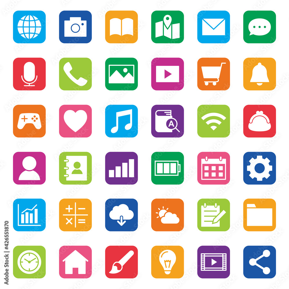 App vector icon アプリのアイコンセット App vector icon アプリのアイコンセット