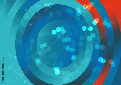 Abstract Red and Blue Concentric Circles Background Image