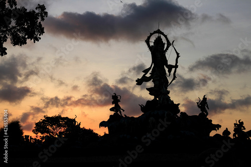 silhouette of statue in Bali 
