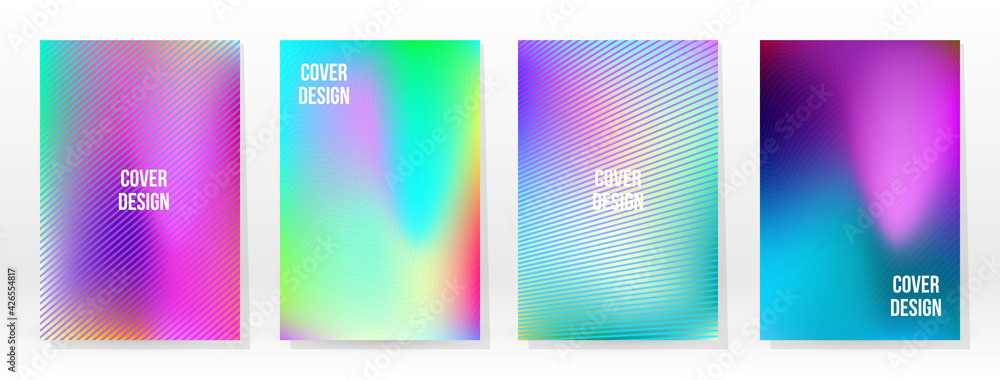 Minimal Poster. Pastel Soft. Rainbow Gradient Set