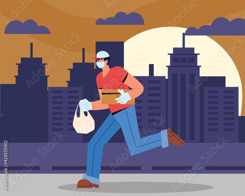 courier man running