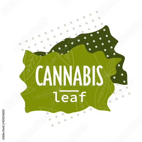 medical cannabis or marijuana leaf badge hemp legalize sticker drug consumption concept