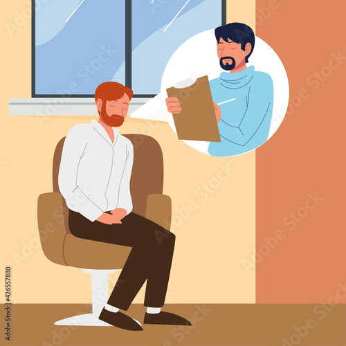 man psychologist patient