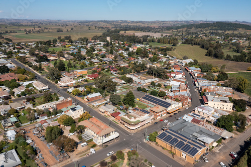 Fototapeta Naklejka Na Ścianę i Meble -  drone town Canowindra aerial New South Wales.