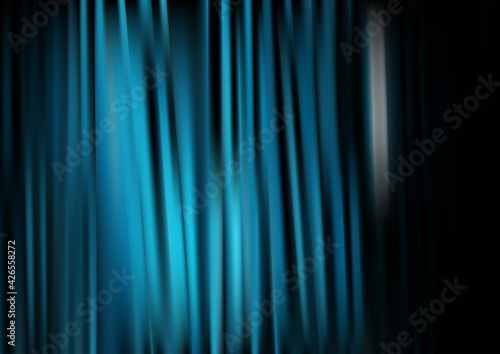 Abstract Black and Blue Shiny Vertical Lines Background Vector Illustration
