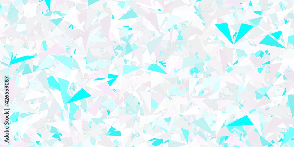 Fototapeta premium Light pink, blue vector background with polygonal forms.