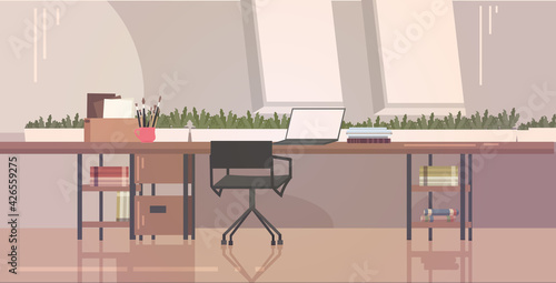 creative workplace empty no people office interior horizontal