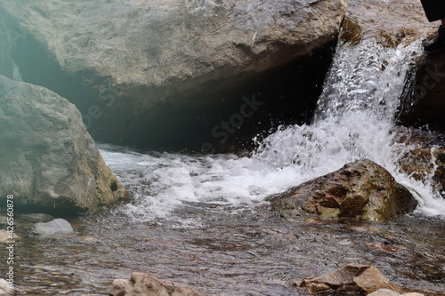 Waterfall between stones