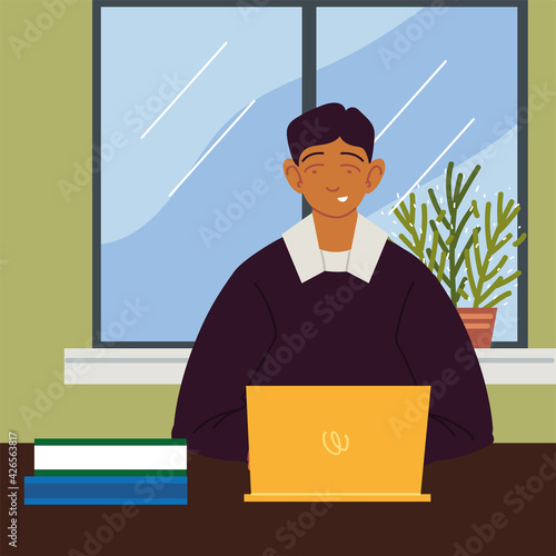 freelancer working home
