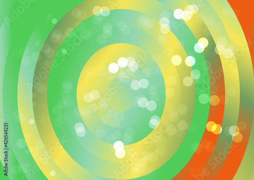 Orange Yellow and Green Gradient Concentric Circles Background