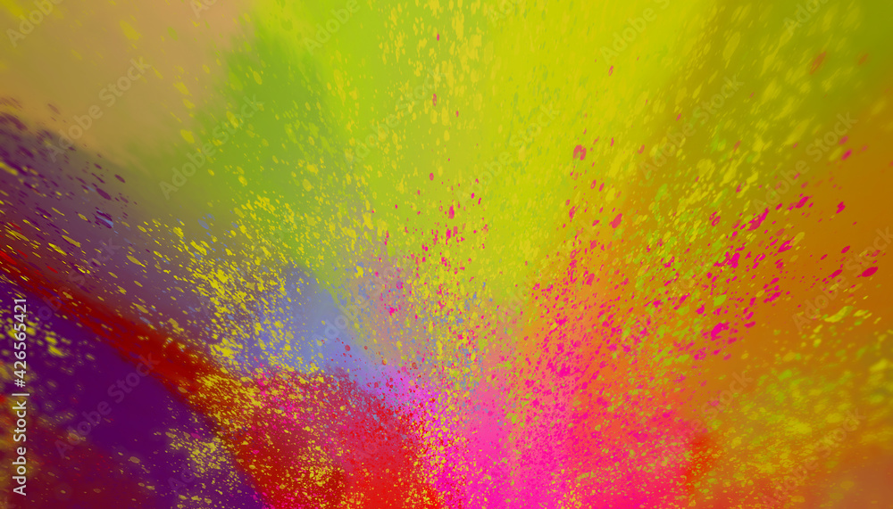 Abstract colorful bright background with splashes of paint.