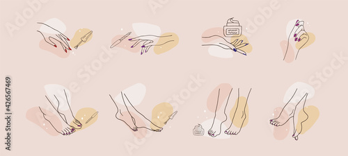 Stampa su tela Female hands and feet