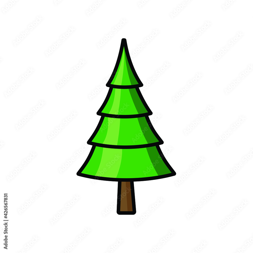 Pine tree in drawing style isolated vector. Hand drawn object illustration for your presentation, teaching materials or others. Pine tree in drawing style isolated vector. Hand drawn object illustration for your presentation, teaching materials or others.