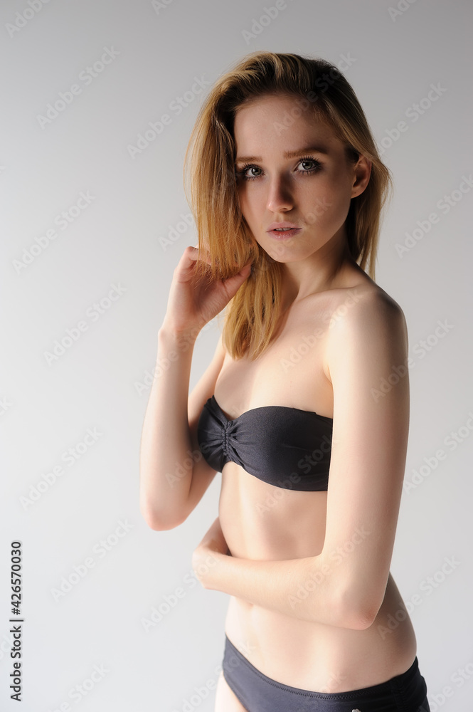 Attractive woman in black lingerie Attractive woman in black lingerie