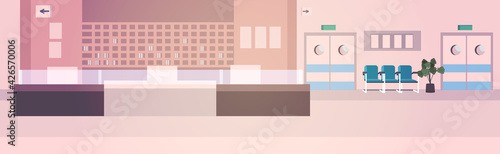 hospital reception empty nurses station no people clinic hall interior horizontal