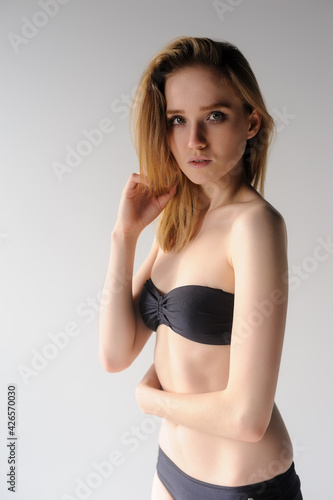 Attractive woman in black lingerie © Aikon