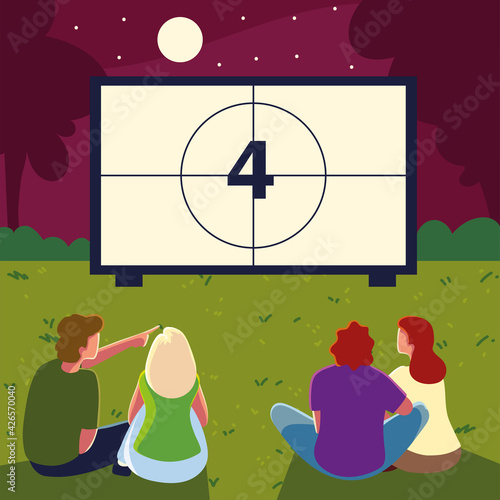 people watching movie
