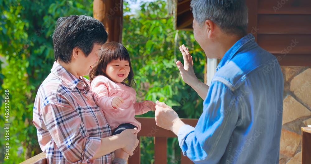 grandparents have fun with girl grandparents have fun with girl