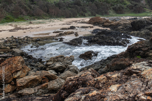 Top view of rocky beach at Port Macquarie, Australia. © AlexandraDaryl