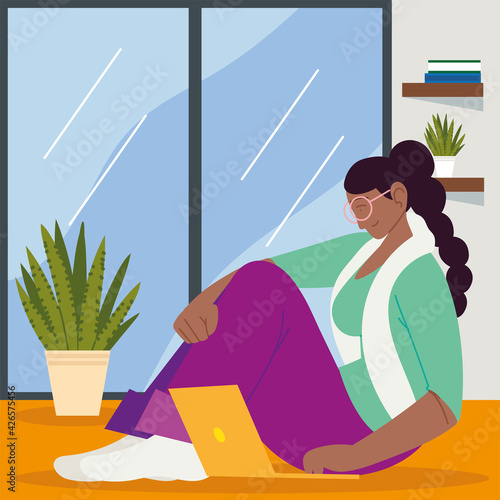 freelance girl working