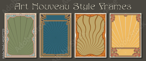 Art Nouveau Style Frames, Background for Retro Posters, Covers