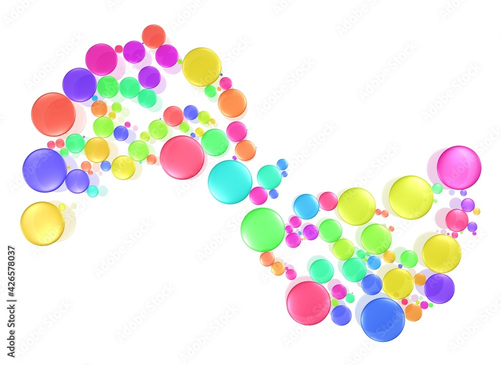 Welle aus bunten Luftblasen oder Perlen