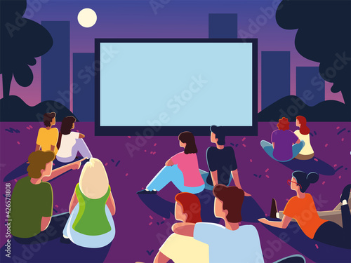 people watching movie