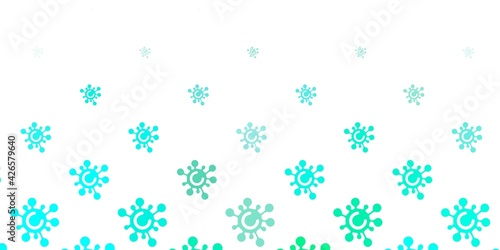 Light Green vector pattern with coronavirus elements.