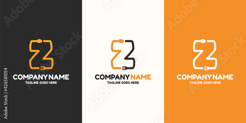 Initial letter Z food Logo Design Template. Illustration vector graphic. Design concept fork and spoon With letter symbol. Perfect for  cafe, restaurant, cooking business