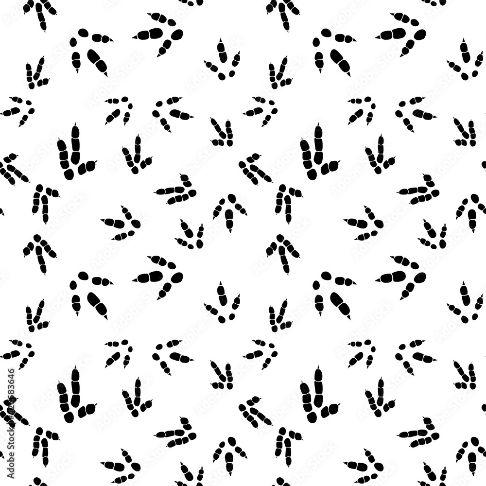 Dinosaur footprint tracks. Minimal seamless pattern. Background with paw, claw predator. Dinosaur footprint illustration perfect for textile, wrap and wallpaper and design. Dinosaur footprint tracks. Minimal seamless pattern. Background with paw, claw predator. Dinosaur footprint illustration perfect for textile, wrap and wallpaper and design.